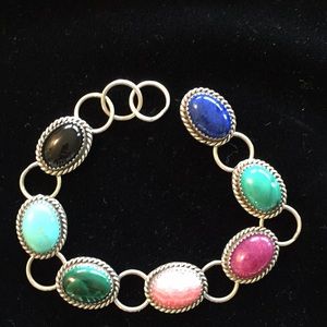 Bracelet. Sterling silver, multi-stones